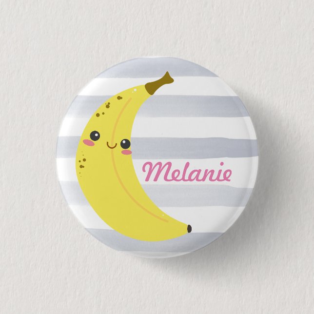 Personligen Cute Kawaii Banana Knapp (Framsida)