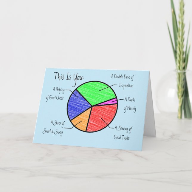 Personligen Cute Paj Chart Friends & Älskare Kort (Framsida)