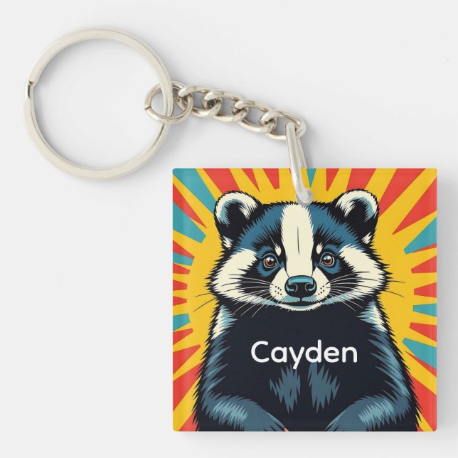 Personligen Cute Pop Art Badger (Framsidan)