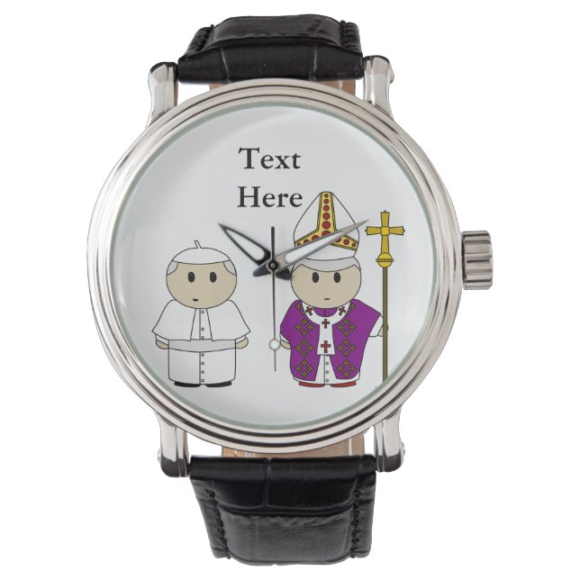 Personligen Cute Priest Pope Gift Armbandsur (Framsida)