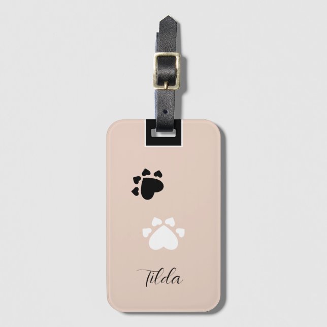Personligen Cute Puppy Heart Tassar Bagagebricka (Framsida vertikal)