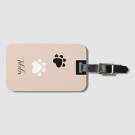 Personligen Cute Puppy Heart Tassar Bagagebricka