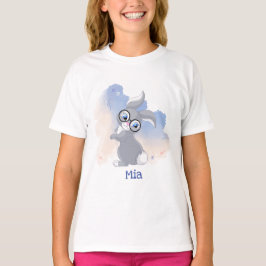 Personligen Cute Rabbit and Glasses T Shirt