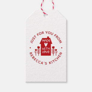 Personligen Cute Red jul tillverkad med Kärlek Presentetikett