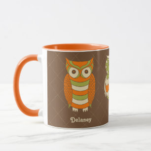 Personligen Cute Retro Uggla Mugg
