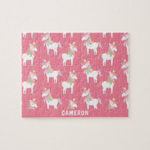 Personligen Cute Rosa Unicorns Pussel