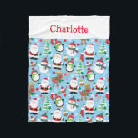 Personligen Cute Santa Kids Fleecefilt<br><div class="desc">Personligens filtar gör underbara gåvor för barn under julhelgen. Den här söta filten har ett tomt- och rentema. Anpassa med vilken namn som helst för att skapa en unik gåva till vilket barn som helst.</div>