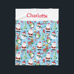 Personligen Cute Santa Kids Fleecefilt<br><div class="desc">Personligens filtar gör underbara gåvor för barn under julhelgen. Den här söta filten har ett tomt- och rentema. Anpassa med vilken namn som helst för att skapa en unik gåva till vilket barn som helst.</div>