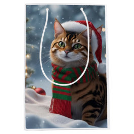 Personligen Cute Santa Tassar Bengal Cat-julen