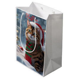 Personligen Cute Santa Tassar Bengal Cat-julen