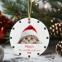 Personligen Cute Scottish Fold Cat Santa Hat Tass