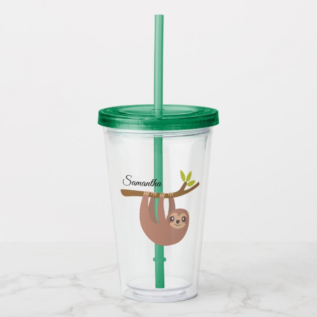 Personligen Cute Sloth Take Away Mugg (Framsida)