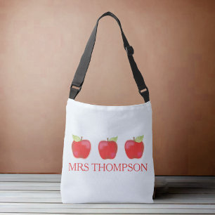 Personligen Cute Teacher Apples Axelväska