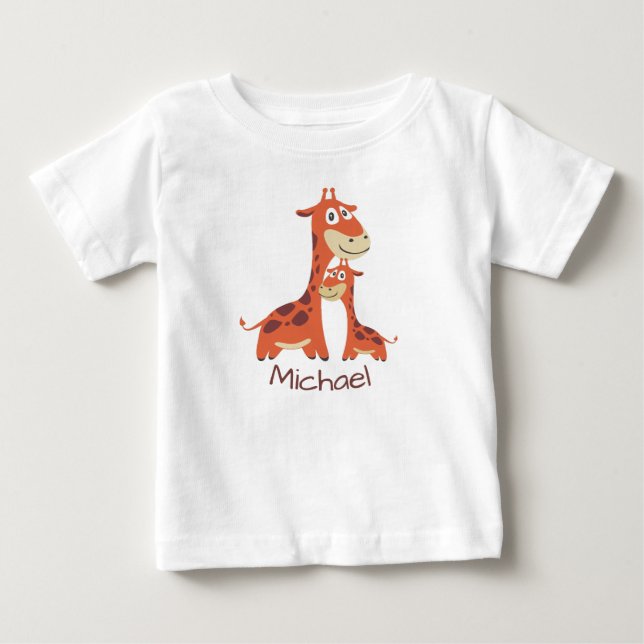 Personligen Cute Tecknad Giraffes T Shirt (Framsida)