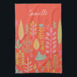 Personligen Cute Vibrant Tropical Flowers Kökshandduk<br><div class="desc">Cute Vibrant Tropical Flowers Personlig Kitchen Towel</div>