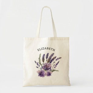 Personligen Cute Watercolor Lavender Flowers Tygkasse