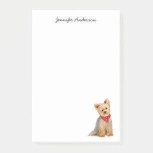 Personligen Cute Yorkie vattencolor Post-it Block