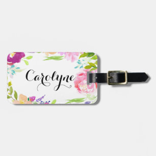 Personligen Daety Watercolor Blommigt Ram Bagagebricka