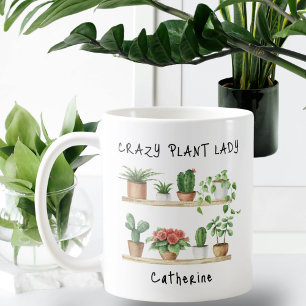 Personligen Dam i den funktionella Crazy Plant Kaffemugg