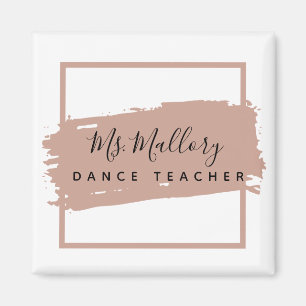 Personligen Dance Teacher Black och Ro Guld Magnet
