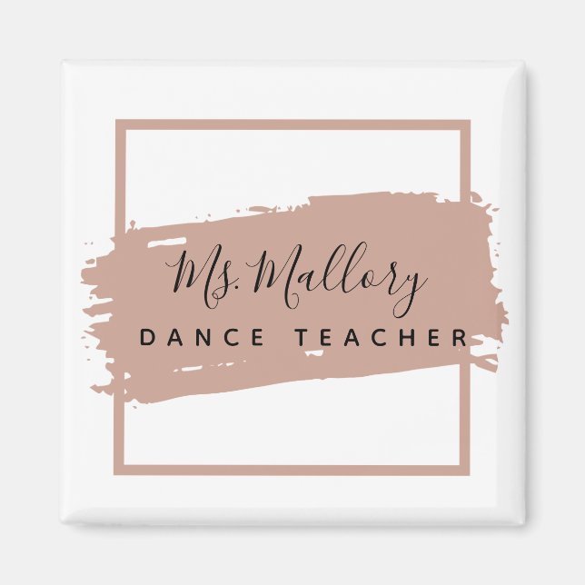 Personligen Dance Teacher Black och Ro Guld Magnet (Framsidan)
