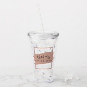 Personligen Dance Teacher Black och Ro Guld Take Away Mugg