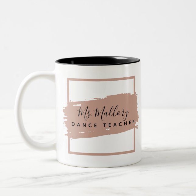Personligen Dance Teacher Black och Ro Guld Två-Tonad Mugg (Vänster)
