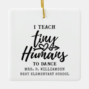 Personligen Dance Teacher Script Typography Julgransprydnad Keramik