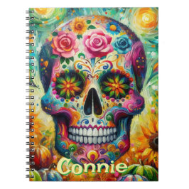 Personligen Day of the dead Skull Anteckningsbok