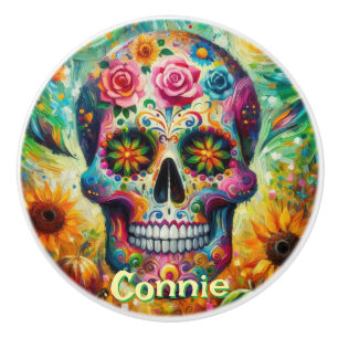Personligen Day of the dead Skull Knopp