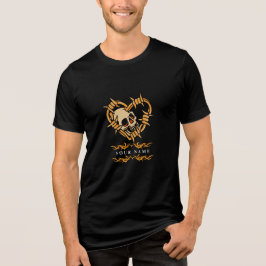 Personligen "Ditt namn" Skullen i barberat trådarö T Shirt