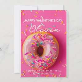 Personligen Donut Valentines day-kort med eget nam Julkort