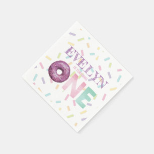 Personligen Doughnut Party i första födelsedagen Pappersservett