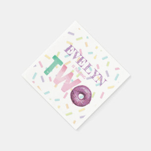 Personligen Doughnut Party vid andra födelsedagen Pappersservett