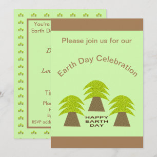 Personligen Earth Day Träd Inbjudningar