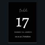 Personligen elegant Black & White Script Bordsnummer<br><div class="desc">Bordsnummer för Personlig av svart och vitt skript i elegant</div>