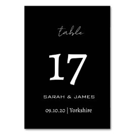 Personligen elegant Black & White Script Bordsnummer