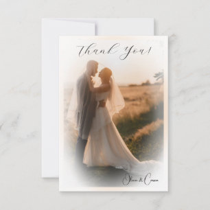 Personligen elegant bröllop Photo Vellum Edged Tack Kort