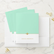 Personligen Elegant Mint White Guld