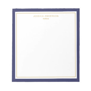 Personligen elegant Navy Blue Guld Anteckningsblock