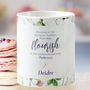 Personligen elegant Wildblomskript Kaffemugg