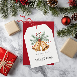 Personligen Eleganten i Golden Jul Klockor i Elfe Julkort