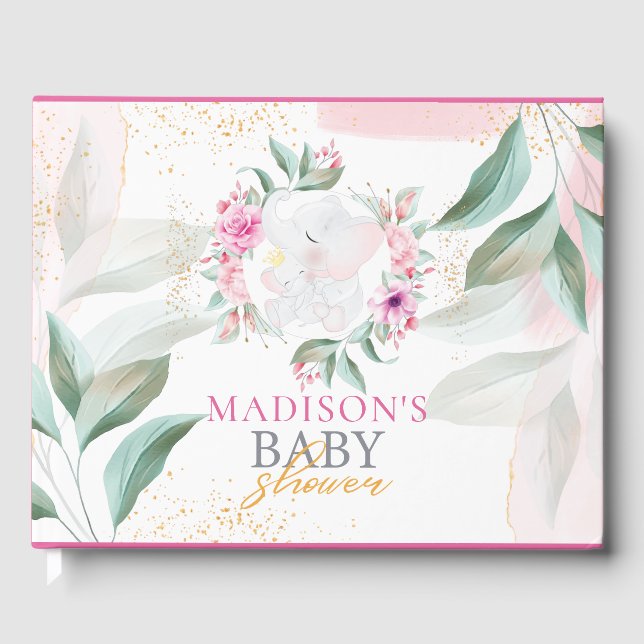 Personligen Elephant Elegant Girl Gästböcker (Framsida)