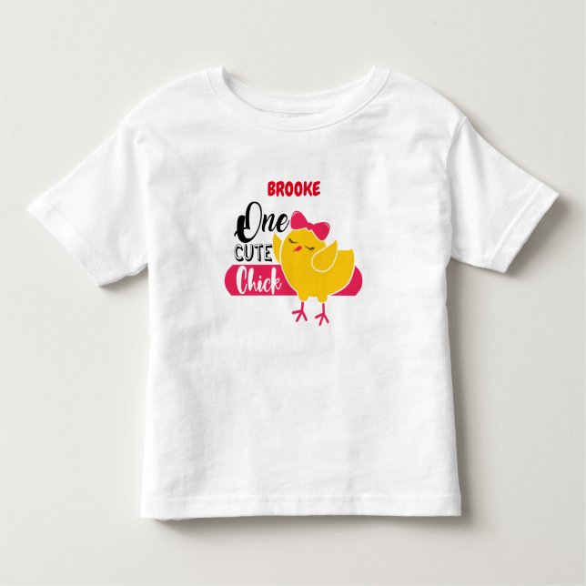 personligen "EN CUTE CHICK" T Shirt (Framsida)