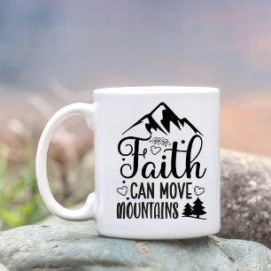 Personligen Faith kan flytta berg Scripture Kaffemugg