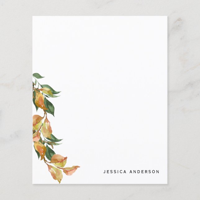 Personligen Fall Foliage Custom Name Stationery (Framsida)