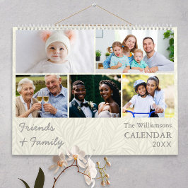 Personligen Family and Friends Photos Cream Kalender