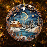 Personligen Family Namn Winter Cabin Forest Julgransprydnad Keramik<br><div class="desc">Vi presenterar vår charmerande och vismliga Mysiga kabin i Skogen Scene Ornament! Perfekten för att fira helgdagarna, skildrar denna vackra prydnadsfigur en mysigt stuga som är kapad mitt i en serenvinter under-bergsskogen. Den överdrivna uppmärksamheten på detaljrikedom och sjudande färg gör detta prydnadsföremål till en sann ståndpunkt i alla träd. Men...</div>