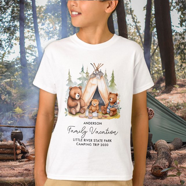 Personligen  Family Vacacation i lycklig Camping B T Shirt (Skapare uppladdad)