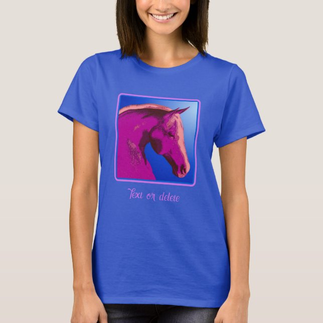 Personligen Fantasy Rosa Horse Ansikte T Shirt (Framsida)